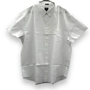J. Crew Factory White Slim Short Sleeve Flex Performance Washed Shirt Sz XXL NEW